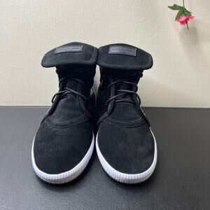 Android Homme Black Suede Patent Leather High-Top Sneakers Men’s Size 11 🌹